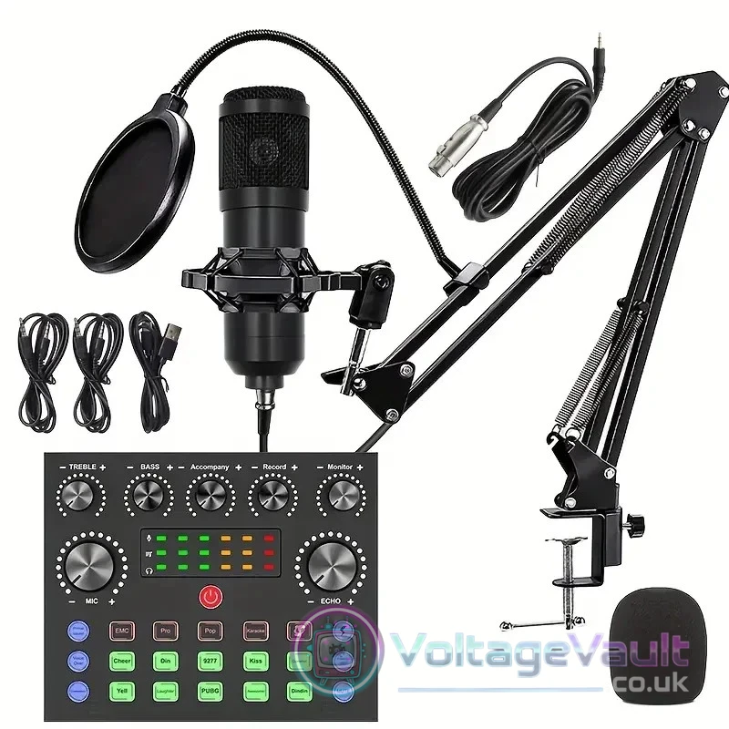 Podcast Equipment Kit – V8S Audio Interface with BM800 Microphone
